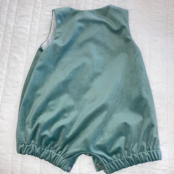 LULI & ME BOYS SAGE GREEN DRESSY JON JON VELVET 9 MONTHS - Picture 2 of 3